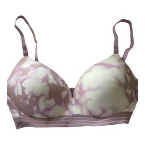 Auden Bra Women's Size 36DD Purple White Tie Dye Push Up Wire Free Intimates New